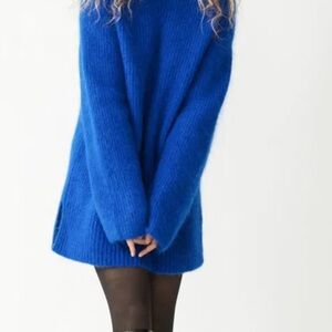 NWOT-&OtherStories Cozy Blue Knit Sweater Dress